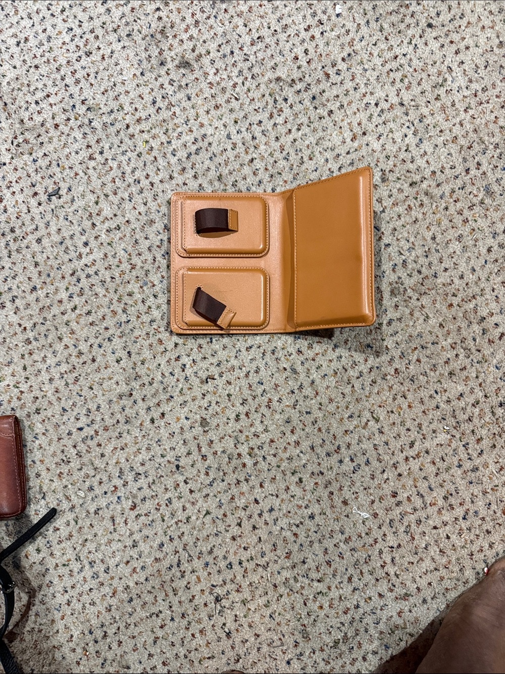 Men's Tan Leather Travel Jewelry Case
